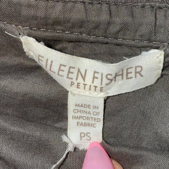 Eileen Fisher Taupe Irish Linen Ruffle A-Line Skirt Size Small Petite - Picture 5 of 8